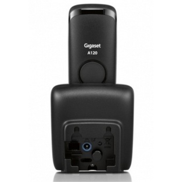 GIGASET  A120 Black User-friendly keys with sensitive pressure points ;Plug & play: handset pre-registered to base station ;Illuminated, graphical display ;Long talk/standby time of up to 18/200 hours ;Phonebook for up to 50 entries ;Call list with up to 25 entries
