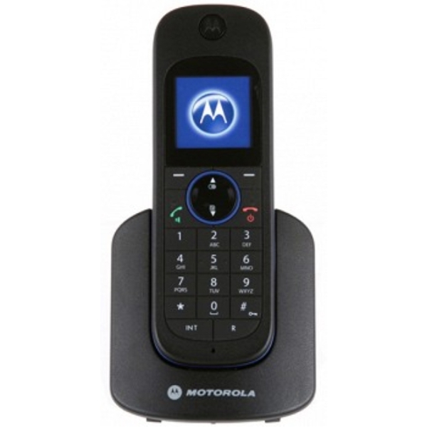 Motorola D1101  Digital cordless phone; Large 1.6" full colour backlit display,SP-phone, Caller ID, Alarm/ Clock, 3 site conference, phonebook 100 numbers,  10 polyphonic ringtones, intercom between handsets.