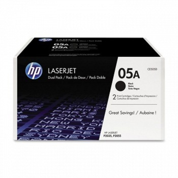 HP CE505D ORIGINAL  Black 2-pack LJ Toner Cartridge