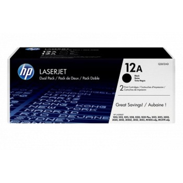 HP Q2612AF ORIGINAL Black Dual Pack LJ Toner Cartr