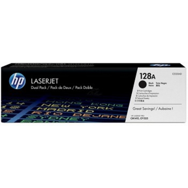 HP 128A CE320AD ORIGINAL Black Dual Pack LJ  Cartridg