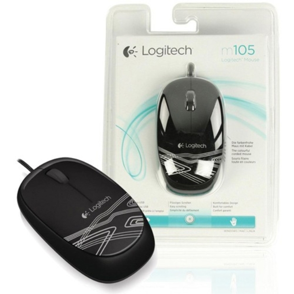 მაუსი  LOGITECH M105 USB MOUSE BLACK 910-002940