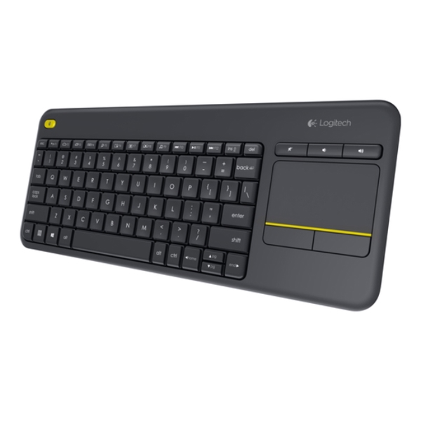 კლავიატურა LOGITECH Wireless Touch Keyboard K400 Plus - INTNL - Russian layout - Dark