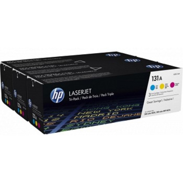 HP U0SL1AM  131A CYM Tri-Pack LJ Toner Cartridge (CF211A-CF212A-CF213A)