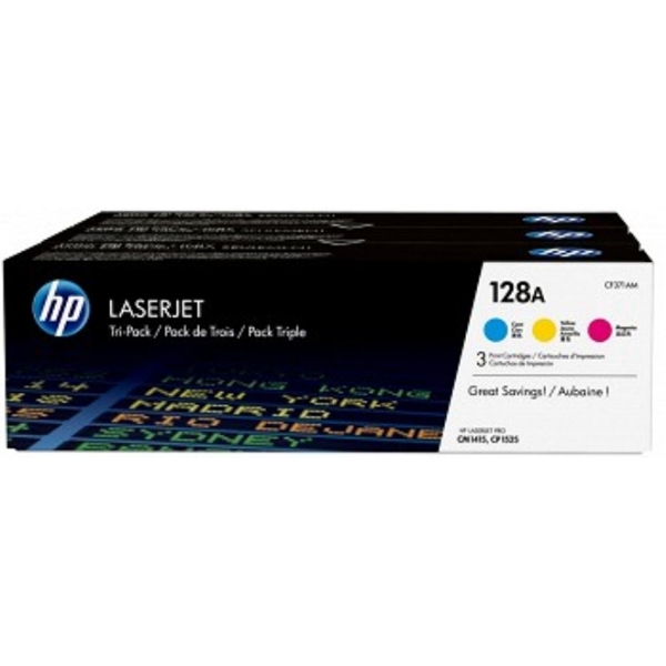 HP CF371AM  128A CYM Tri-Pack LJ Toner Cartridge (CE321A-CE322A-CE323A)