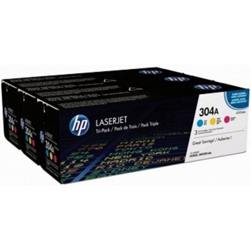 HP CF372AM  304A CYM Tri-Pack LJ Toner Cartridge (CC531A-CC532A-CC533A)