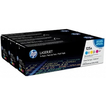 HP CF373AM  125A CYM Tri-Pack LJ Toner Cartridge (CB541A-CB542A-CB543A)