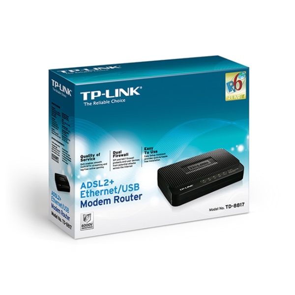 დიესელ მოდემი TP-LINK TD-8817 ADSL2+ Ethernet/USB Modem Router