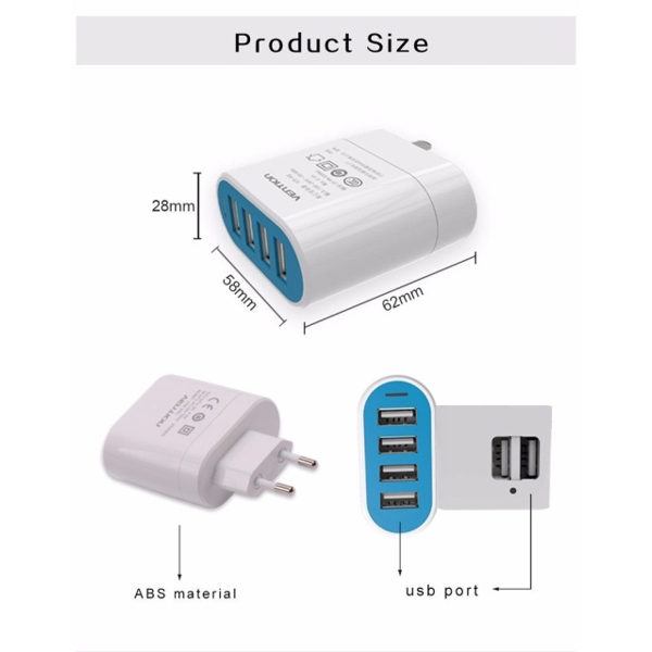 VENTION  VCB-A02T  home charger,4.8A 