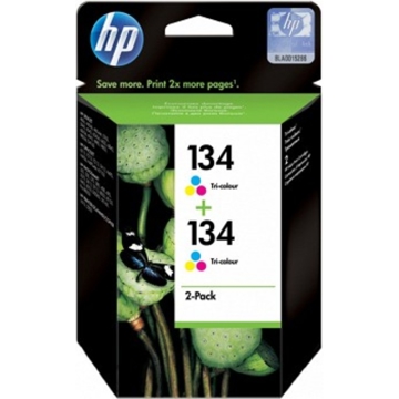 HP C9505HE  134 Tri-Colour Print Crtg, Twin Pack