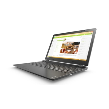 ნოუთბუქი LENOVO IdeaPad 100-15IBD (80QQ008AUA) black 15.6" HD TN GL(FLAT), Intel I3-5005U 2GHz/3MB, 4GB DDR3-1600, 500GB 5400RPM, Integrated Graphics, dummy odd,  0.3MP camera with single mic, non-intel 1x1 bgn, 4cell battery 32WH, free-dos, RU keyboard