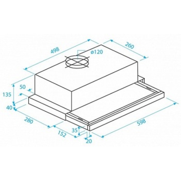 ჩასაშენებელი გამწოვი BEKO CTB 6407 W, 280m³/H, White