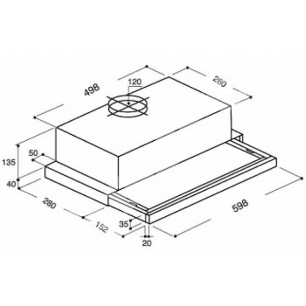 ჩასაშენებელი გამწოვი BEKO CTB 6407 X, 280m³/H, Silver