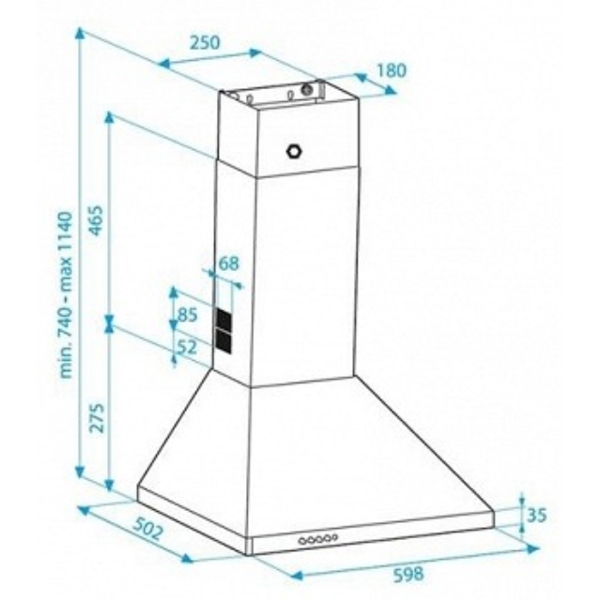 გამწოვი BEKO CWB 6441 X, 420m³/H, Silver