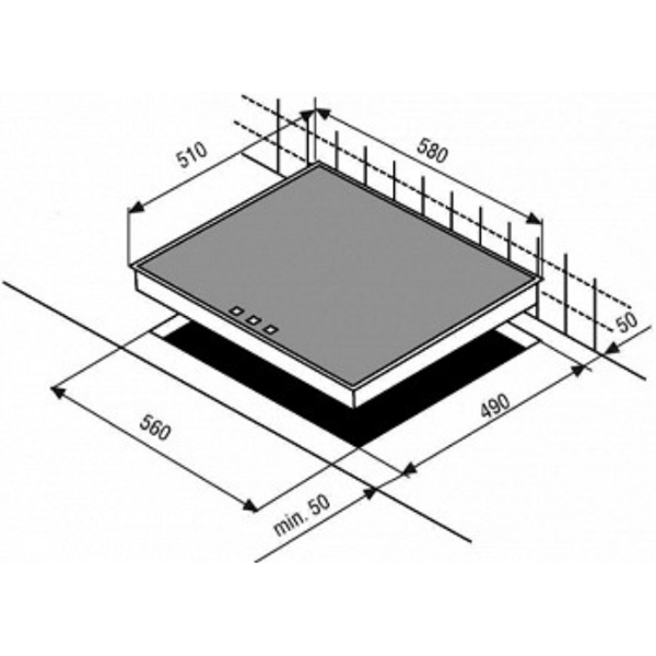 ჩასაშენებელი ქურის ზედაპირი Beko HIC 64502 T bPRO 500, Built-in, Black