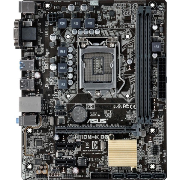 დედა დაფა   ASUS LGA 1151 H110M-K,H110,2DDR4,DVI,MB DDR4