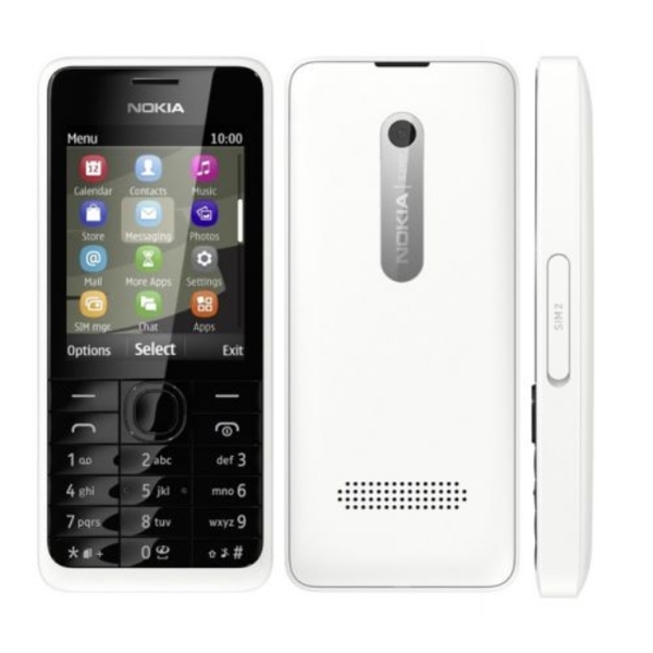 მობილური  Nokia 301 NV KZ WHITE  Dual Sim