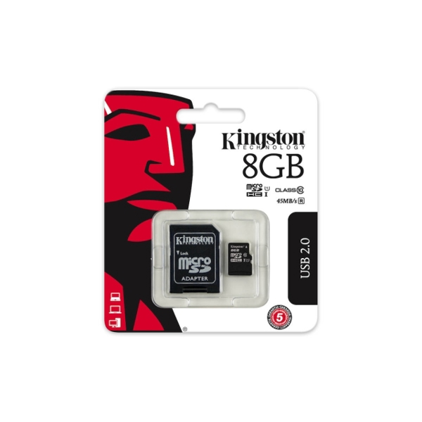 KINGSTON SDHC C10 UHS-1  45MB/s 8GB