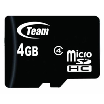 TEAM micro SDHC 4GB class 4 retail W/1 adapter