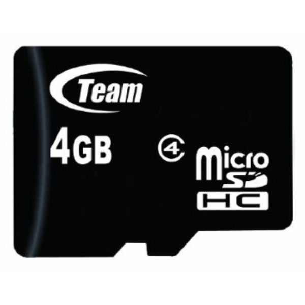 TEAM micro SDHC 4GB class 4 retail W/1 adapter