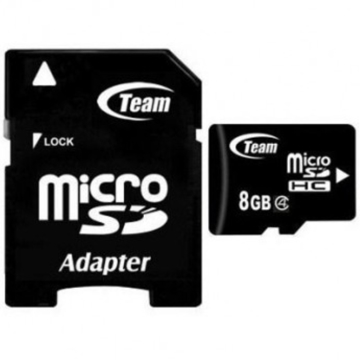 TEAM micro SDHC 8GB class 4 retail With adapter