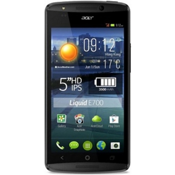 მობილური  Acer Liquid E5 (E700) Quad Core 1.3 GHz, MT6582, 5 inch, HD IPS (1280 x 720), Zero Air Gap, 8MP with LED flash light/2MP with Front Flash, 2GB RAM/16GB, 3500 mAh, non-replaceable battery, Tri Micro SIM, micro SD Black