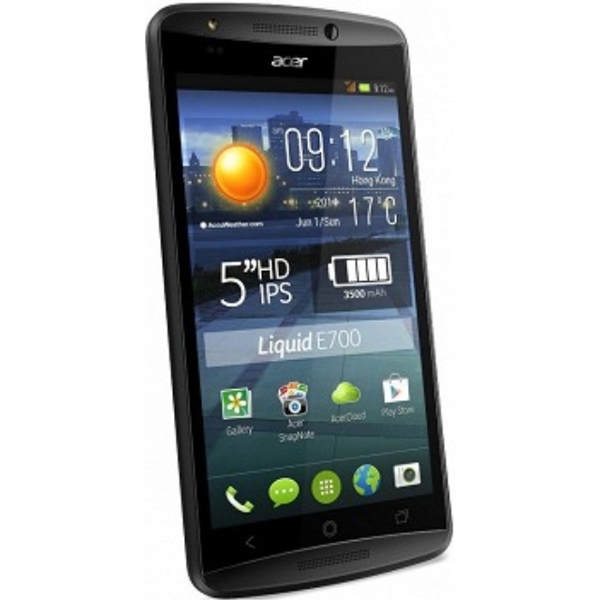 მობილური  Acer Liquid E5 (E700) Quad Core 1.3 GHz, MT6582, 5 inch, HD IPS (1280 x 720), Zero Air Gap, 8MP with LED flash light/2MP with Front Flash, 2GB RAM/16GB, 3500 mAh, non-replaceable battery, Tri Micro SIM, micro SD Black