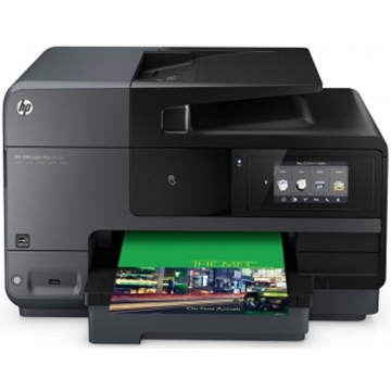 პრინტერი  HP Officejet Pro 8620 e-All-in-One Printer (format: A4, Print speed: 34/34 ppm, up to 4800x1200 dpi, 250 sheets, memory: 128MB, CPU: 600MHz, HP PCL3 GUI, HP PCL 3 Enhanced, monthly duty cicle: 30,000 pages; USB 2.0, Network, 802.11b/g/n, Duplex, Scanner (Flatbed, 48-bit, 4800x4800 dpi, 35 pages ADF), Copier (34/34 cpm; 25-400%), Fax (33.6Kbps, 100 pages mem.), 4 sep. ink cartridges, 4.3" Touchscreen Color LCD, USB Host Port, HP ePrint, Apple AirPrint™ , Cartridges: HP 950, HP 951 Inks)