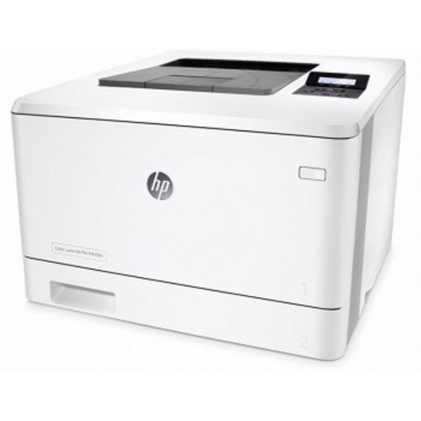 პრინტერი HP Color LaserJet Pro M452dn (Functions: Print; format: A4; 600x600 dpi; Monthly Duty Cicle: Up to 50000 pages; 27ppm (black), 27ppm (color); Duplex; Memory: 256MB; CPU Speed: 1200MHz; 2-line backlit LCD graphic display; Connectivity: USB 2.0, Lan; 250-sheet input Tray; Cartridge: HP 410A: CF410A (Black), CF411A (Cyan), CF412A (Magenta), CF413A (Yellow))