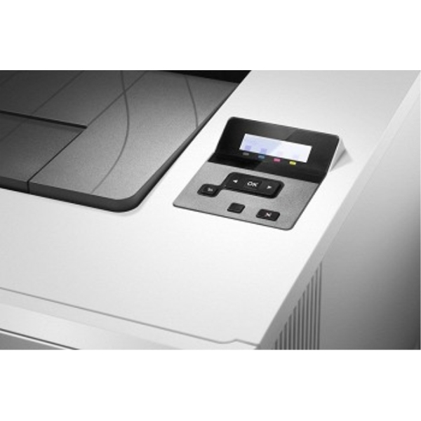პრინტერი HP Color LaserJet Pro M452dn (Functions: Print; format: A4; 600x600 dpi; Monthly Duty Cicle: Up to 50000 pages; 27ppm (black), 27ppm (color); Duplex; Memory: 256MB; CPU Speed: 1200MHz; 2-line backlit LCD graphic display; Connectivity: USB 2.0, Lan; 250-sheet input Tray; Cartridge: HP 410A: CF410A (Black), CF411A (Cyan), CF412A (Magenta), CF413A (Yellow))
