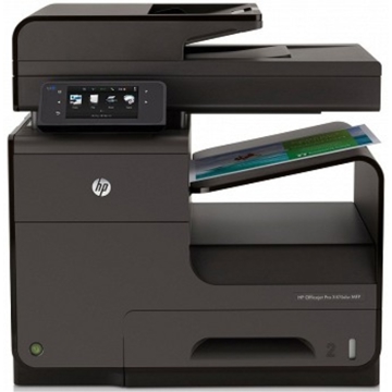 პრინტერი  HP Officejet Pro X476dw MFP (format: A4, Print speed: up to 55 ppm, FPO: 9.5 sec, up to Up to 2400x1200 dpi, 500 sheets, memory: 768MB, HP PCL 5c, HP PCL 6, native PDF, HP Postscript Level 3 emulation, monthly duty cicle: 50,000 pages; USB 2.0, Network, 802.11b/g/n, Duplex, Prints from MMC, SD, MS, 4 separate ink cartridges, 10.9cm Color Touchscreen Display (CGD), 2*USB Host Port, Scanner (Flatbed, 24-bit, 4800 dpi, 50 pages ADF, two-sided), Copier (55/55 cpm; 25-400%), Fax (33.6Kbps, 100 pages mem. Two-sided), HP ePrint, Google Cloud Print, HP wireless direct printing, Apple AirPrint™ , HP 970, HP 971 Inks)