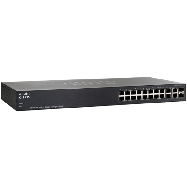 სვიჩი  Cisco  SRW2016-K9-EU  SG 300-20 20-port Gigabit Managed Switch