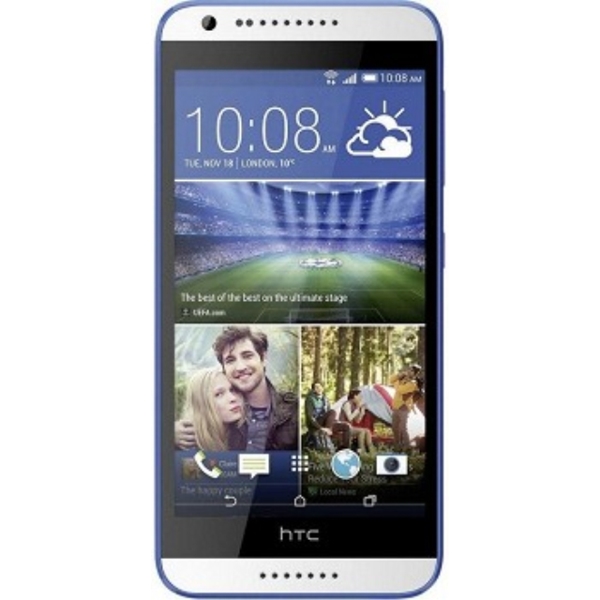 მობილური  HTC  Desire 620G dual sim EEA Gloss White/Blue Trim 5" HD720, 150.1x72.7x9.6mm, 720x1280, 8GB, 1GB, Octacore 1.7GHz, Wi-Fi 802.11 b/g/n (2.4GHz), Bluetooth - 4.0, 8MP AF, 2100mAh, Dual Standby, Micro SD Card Slot upto 32GB