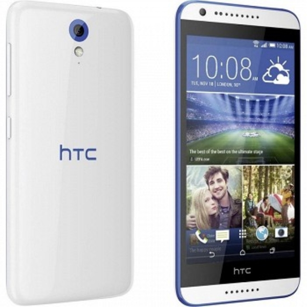 მობილური  HTC  Desire 620G dual sim EEA Gloss White/Blue Trim 5" HD720, 150.1x72.7x9.6mm, 720x1280, 8GB, 1GB, Octacore 1.7GHz, Wi-Fi 802.11 b/g/n (2.4GHz), Bluetooth - 4.0, 8MP AF, 2100mAh, Dual Standby, Micro SD Card Slot upto 32GB