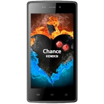 მობილური  KENEKSI CHANCE 4GB BLACK 4.5'' 854x480, 1.3GHz, 4 Core, 512MB RAM, 4GB, up to 32GB flash, 8Mpix/2Mpix, 2 Sim, 2G, 3G, BT, Wi-Fi, GPS, 1800mAh, Android 4.4, 152g, 136.4x67.4x9.6