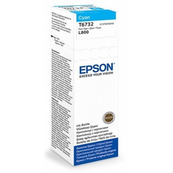 კარტრიჯის მელანი  Epson   L800 Cyan ink bottle 70ml (10 x 15 - 1800 Photo Pages), C13T67324A