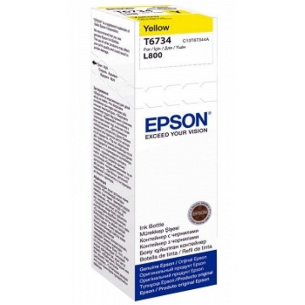 კარტრიჯის მელანი  Epson  L800 Yellow ink bottle 70ml (10 x 15 - 1800 Photo Pages), C13T67344A