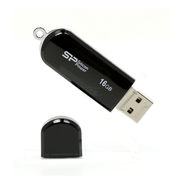 U S B ფლეშ მეხსიერება Silicon Power LuxMini 322 16GB USB 2.0 Flash Drive (Black) Model SP016GBUF2322V1K