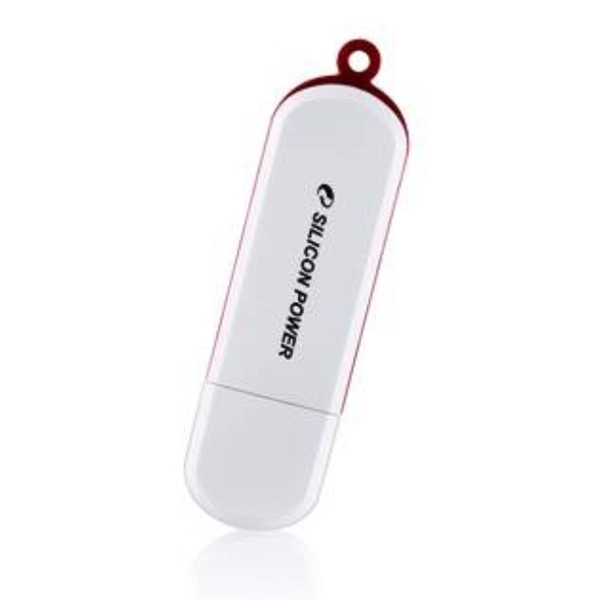 USB ფლეშ მეხსიერება SILICON POWER LUX MINI 320 8 GB WHITE (SP008GBUF2320V1W)     
