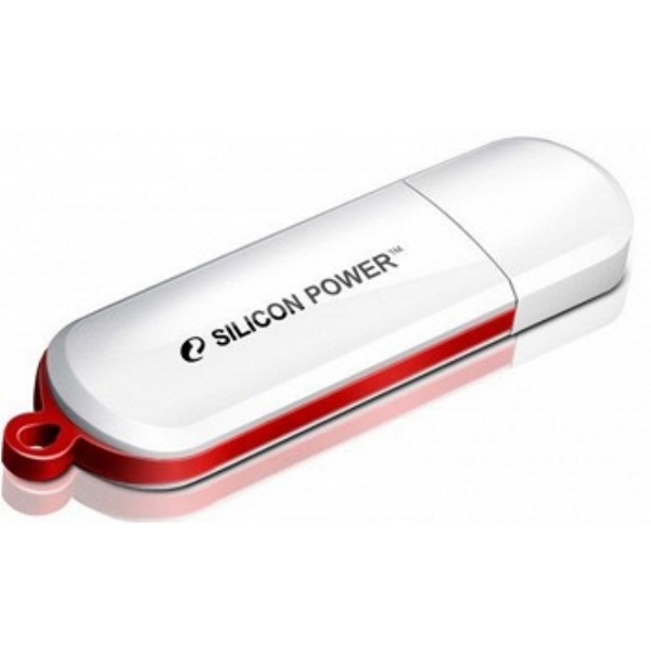 USB ფლეშ მეხსიერება SILICON POWER LUX MINI 320 8 GB WHITE (SP008GBUF2320V1W)     