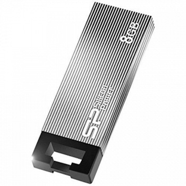 USB ფლეშ მეხსიერება SILICON POWER TOUCH T825 8GB GRAY (SP008GBUF2835V1T) 
