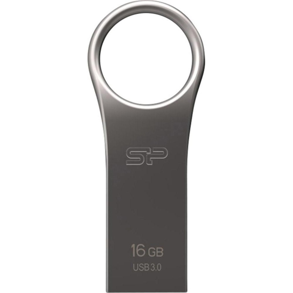 U S B ფლეშ მეხსიერება Silicon Power 16GB Jewel J80 USB 3.0 Flash Drive, Titanium (SP016GBUF3J80V1T)