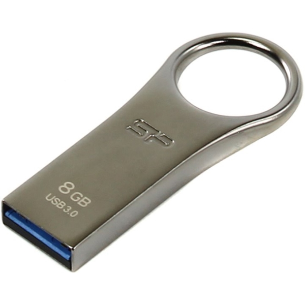 USB ფლეშ მეხსიერება Silicon Power 8GB Jewel J80 USB 3.0 Flash Drive, Titanium (SP008GBUF3J80V1T)