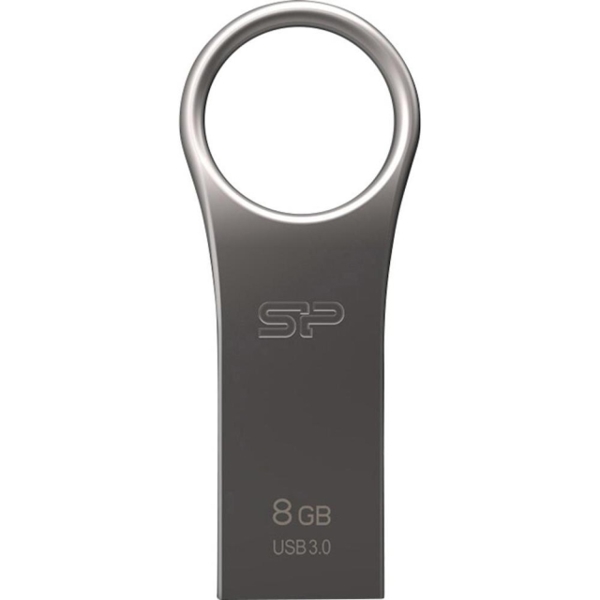 USB ფლეშ მეხსიერება Silicon Power 8GB Jewel J80 USB 3.0 Flash Drive, Titanium (SP008GBUF3J80V1T)