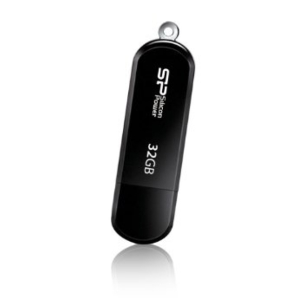 USB ფლეშ მეხსიერება Silicon Power Luxmini 322 32GB USB 2.0 Flash Drive, Black (SP032GBUF2322V1K)