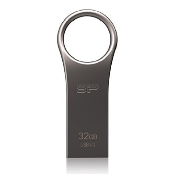 USB ფლეშ მეხსიერება Silicon Power 32GB Jewel J80 USB 3.0 Flash Drive, Titanium (SP032GBUF3J80V1T)