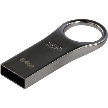 USB ფლეშ მეხსიერება Silicon Power 64GB Firma ZN F80 USB 2.0 Flash Drive, Gray Aluminium (SP064GBUF2F80V1S)