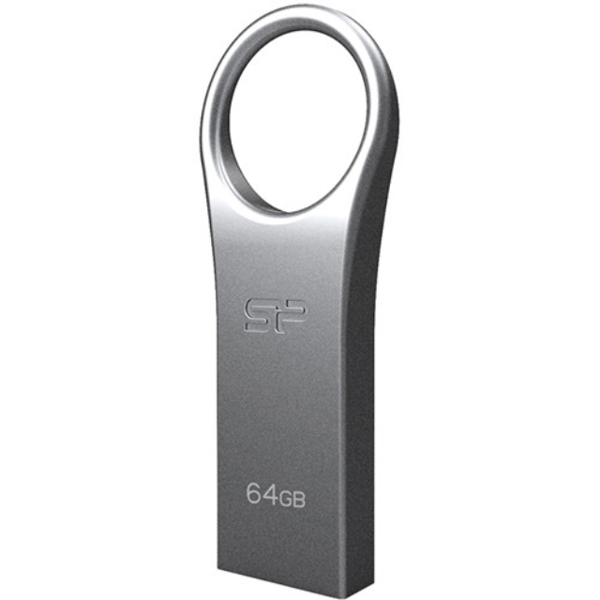 USB ფლეშ მეხსიერება Silicon Power 64GB Firma ZN F80 USB 2.0 Flash Drive, Gray Aluminium (SP064GBUF2F80V1S)