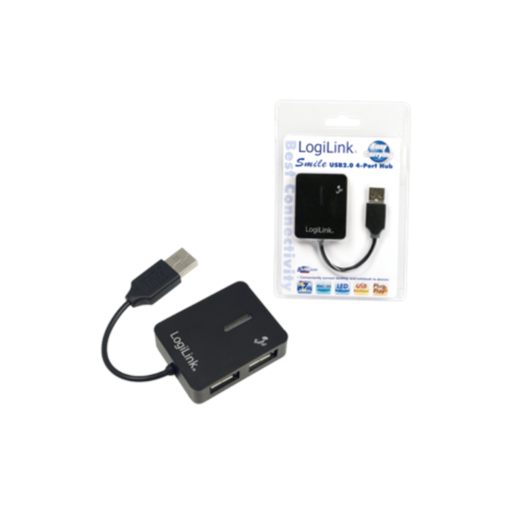 USB ჰაბი Logilink UA0139 USB 2.0 Hub 4-Port black