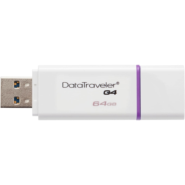 USB ფლეშ მეხსიერება Kingston DTIG4, 64GB, USB 3.0, Dataraveler, White/Purple